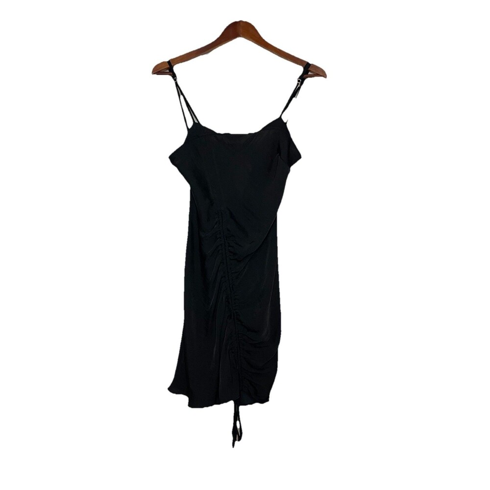 Intimately Free People Women's Small Black Sleeveless Slip Ruched Mini Dress